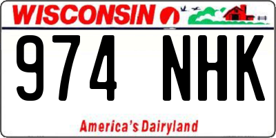 WI license plate 974NHK