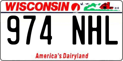 WI license plate 974NHL