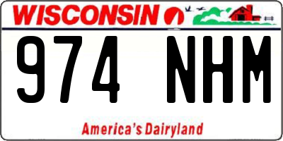 WI license plate 974NHM