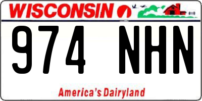WI license plate 974NHN