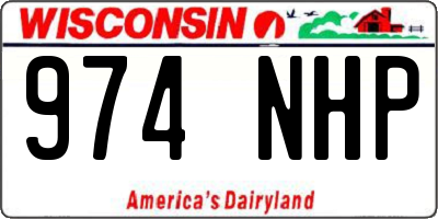 WI license plate 974NHP