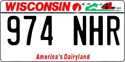 WI license plate 974NHR