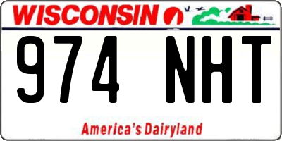 WI license plate 974NHT