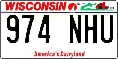 WI license plate 974NHU