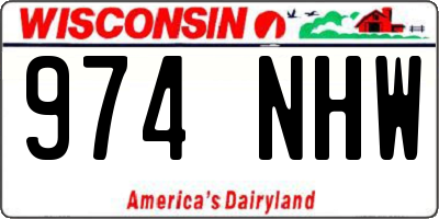 WI license plate 974NHW
