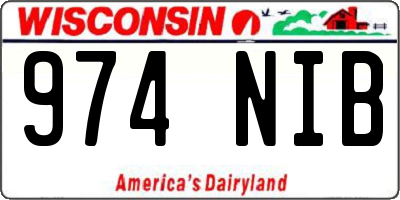 WI license plate 974NIB