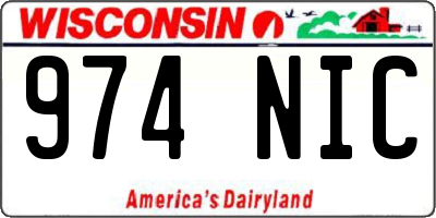 WI license plate 974NIC