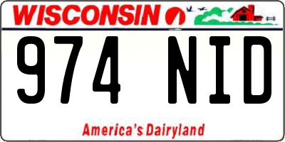 WI license plate 974NID