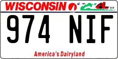 WI license plate 974NIF