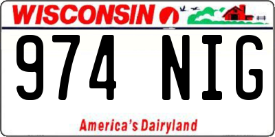 WI license plate 974NIG