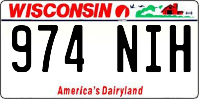 WI license plate 974NIH