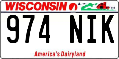 WI license plate 974NIK