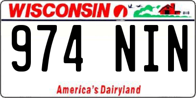 WI license plate 974NIN