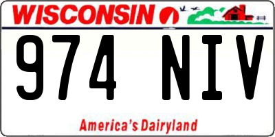 WI license plate 974NIV