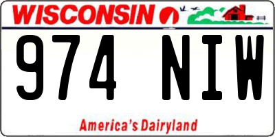 WI license plate 974NIW