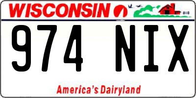 WI license plate 974NIX