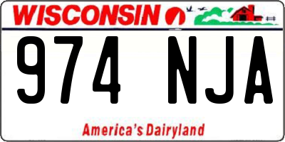 WI license plate 974NJA
