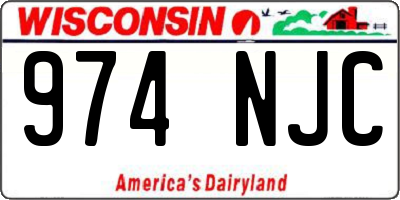 WI license plate 974NJC