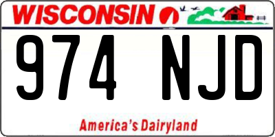 WI license plate 974NJD