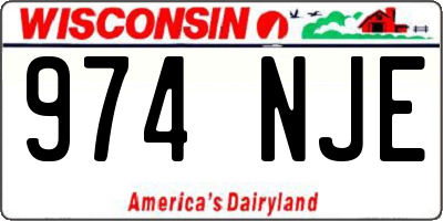 WI license plate 974NJE