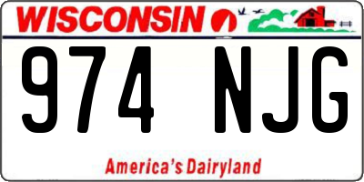 WI license plate 974NJG