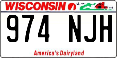 WI license plate 974NJH