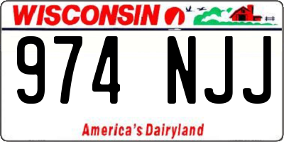 WI license plate 974NJJ