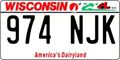 WI license plate 974NJK