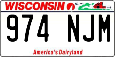 WI license plate 974NJM