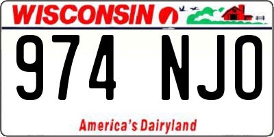 WI license plate 974NJO