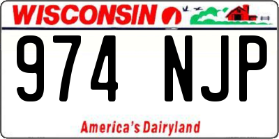 WI license plate 974NJP