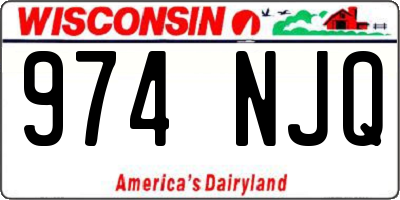 WI license plate 974NJQ