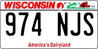 WI license plate 974NJS