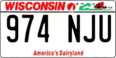 WI license plate 974NJU