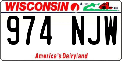 WI license plate 974NJW