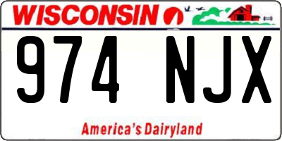WI license plate 974NJX