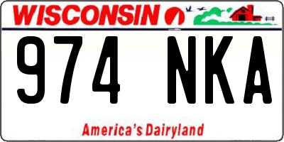WI license plate 974NKA