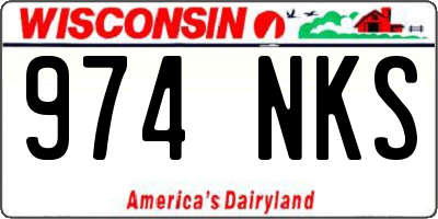 WI license plate 974NKS