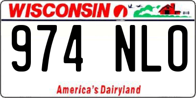 WI license plate 974NLO