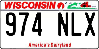 WI license plate 974NLX
