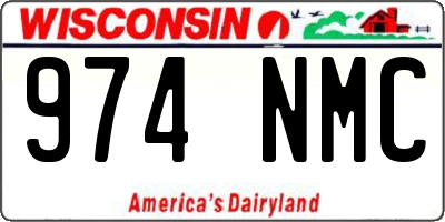 WI license plate 974NMC