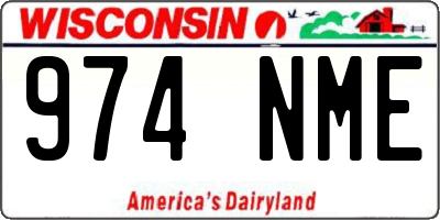 WI license plate 974NME