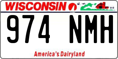 WI license plate 974NMH