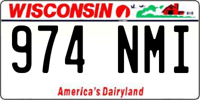 WI license plate 974NMI