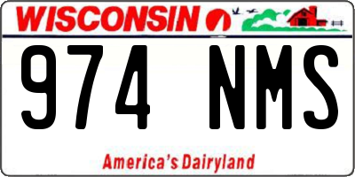 WI license plate 974NMS