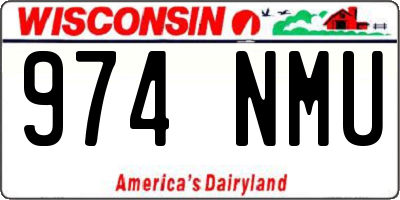 WI license plate 974NMU