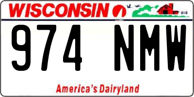 WI license plate 974NMW
