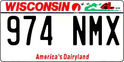 WI license plate 974NMX