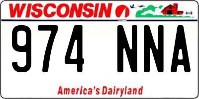 WI license plate 974NNA