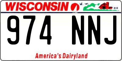 WI license plate 974NNJ